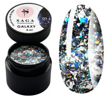 Гель з декором Saga Galaxy Glitter Gel 8 мл № 001
