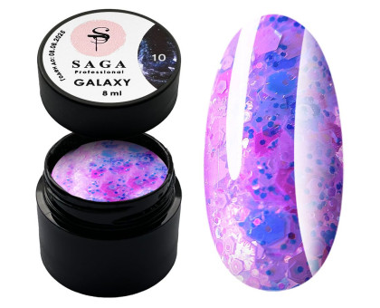 Гель з декором Saga Galaxy Glitter Gel 8 мл № 010