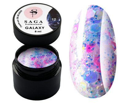 Гель з декором Saga Galaxy Glitter Gel 8 мл № 012