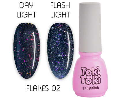 Гель-лак Toki-Toki Flakes № 002 світловідбиваючий