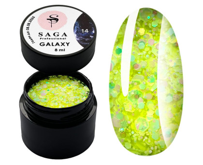 Гель з декором Saga Galaxy Glitter Gel 8 мл № 014
