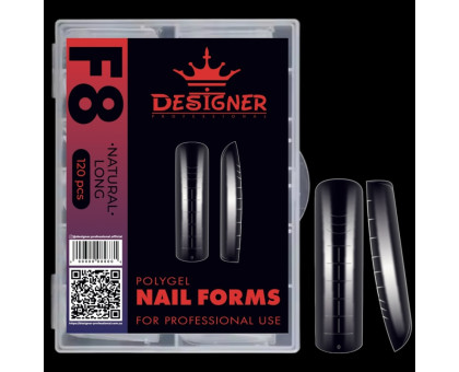 Верхні форми для моделювання нігтів Designer F 8 Natural Long квадрат 120 шт