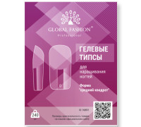 Гелеві тіпси для нарощування Global 240 шт Medium Square