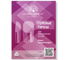Гелеві тіпси для нарощування Global 240 шт Medium Square