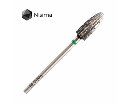 Фреза твердосплавна Nisima HL709 C "кукурудза" зелена з продольною насічкою