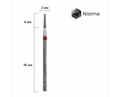Фреза твердосплавна Nisima H_701 F "конус" червона коротка для випилювання