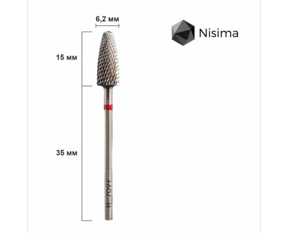 Фреза твердосплавна Nisima H_709 F "кукурудза" червона