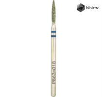 Фреза алмаз.Nisima P862 m 018 пламя 10мм остр.синее