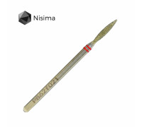 Фреза алмаз.Nisima P862 f 021 пламя 10мм остр. червона