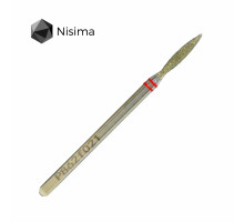 Фреза алмаз.Nisima P862 f 021 пламя 10мм остр. червона