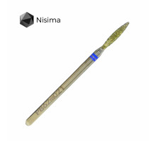 Фреза алмаз.Nisima P862 m 021 пламя 10мм остр.синее