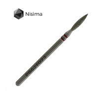 Фреза алмаз.Nisima P862 f 023 пламя 10мм остр. червона