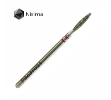 Фреза алмаз.Nisima P863 f 021 пламя 10мм туп. червона