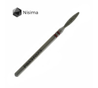 Фреза алмаз.Nisima P863 f 023 пламя 10мм туп. червона