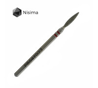 Фреза алмаз.Nisima P864 f 023 пламя 10мм остр. червона