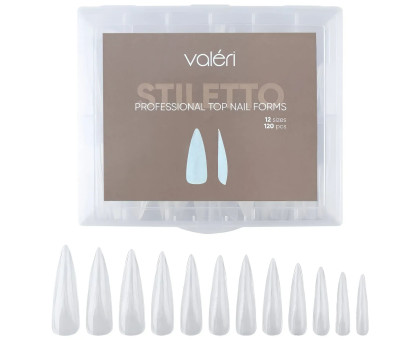 Верхні форми для нарощування нігтів Valeri Stiletto (стілет) 120 шт