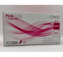 Рукавички нітрилові Ceros 100 шт рожеві XS