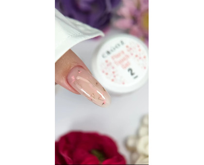 Гель з сухоцвітами Crooz Flora Touch Gel №02 – ніжно-рожевий прозорий Builder Gel (15 мл)