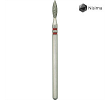 Фреза алмаз.Nisima P874 f 023 пламя 8мм остр.красн