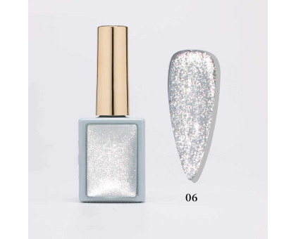 Гель-лак котяче око Global Fashion Silver Snow White Cat Eyes №06, 8 мл