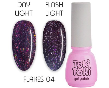 Гель-лак Toki-Toki Flakes № 004 світловідбиваючий