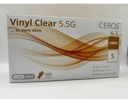 Вінілові рукавички Ceros 5.5 г S, 100 шт