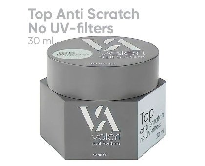 Valeri Top Anti Scratch 30 мл — глянцевий топ без липкого шару та УФ-фільтрів