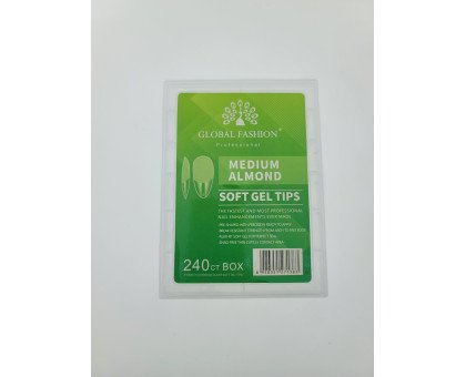 Гелеві тіпси для нарощування Global Medium Almond (240 шт)