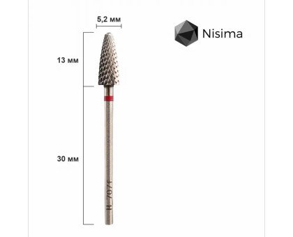 Фреза твердосплавна Nisima H_707 F "кукурудза" червона, малий зріз