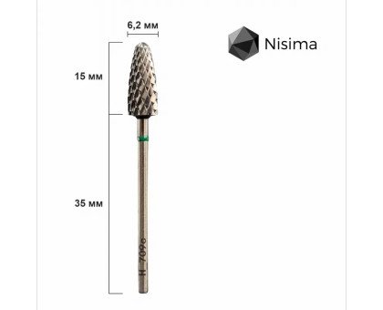 Фреза твердосплавна Nisima H_709 C "кукурудза" зелена