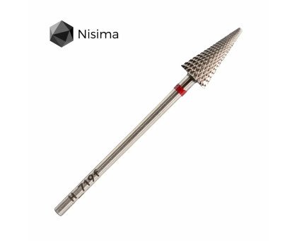Фреза твердосплавна Nisima H_719 F "конус" червона, з гострим зрізом