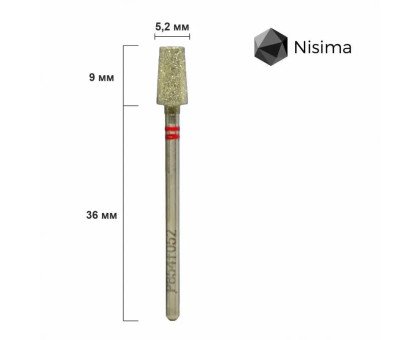 Фреза алмазна Nisima P854 f 052 – усічений конус, червона насічка