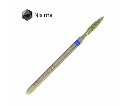 Фреза алмазна Nisima P862 "плам’я" Ø2.1 мм, синя насічка, 10 мм