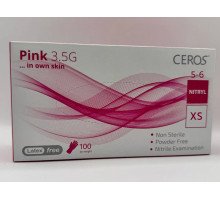 Рукавички нітрилові Ceros 100 шт рожеві XS